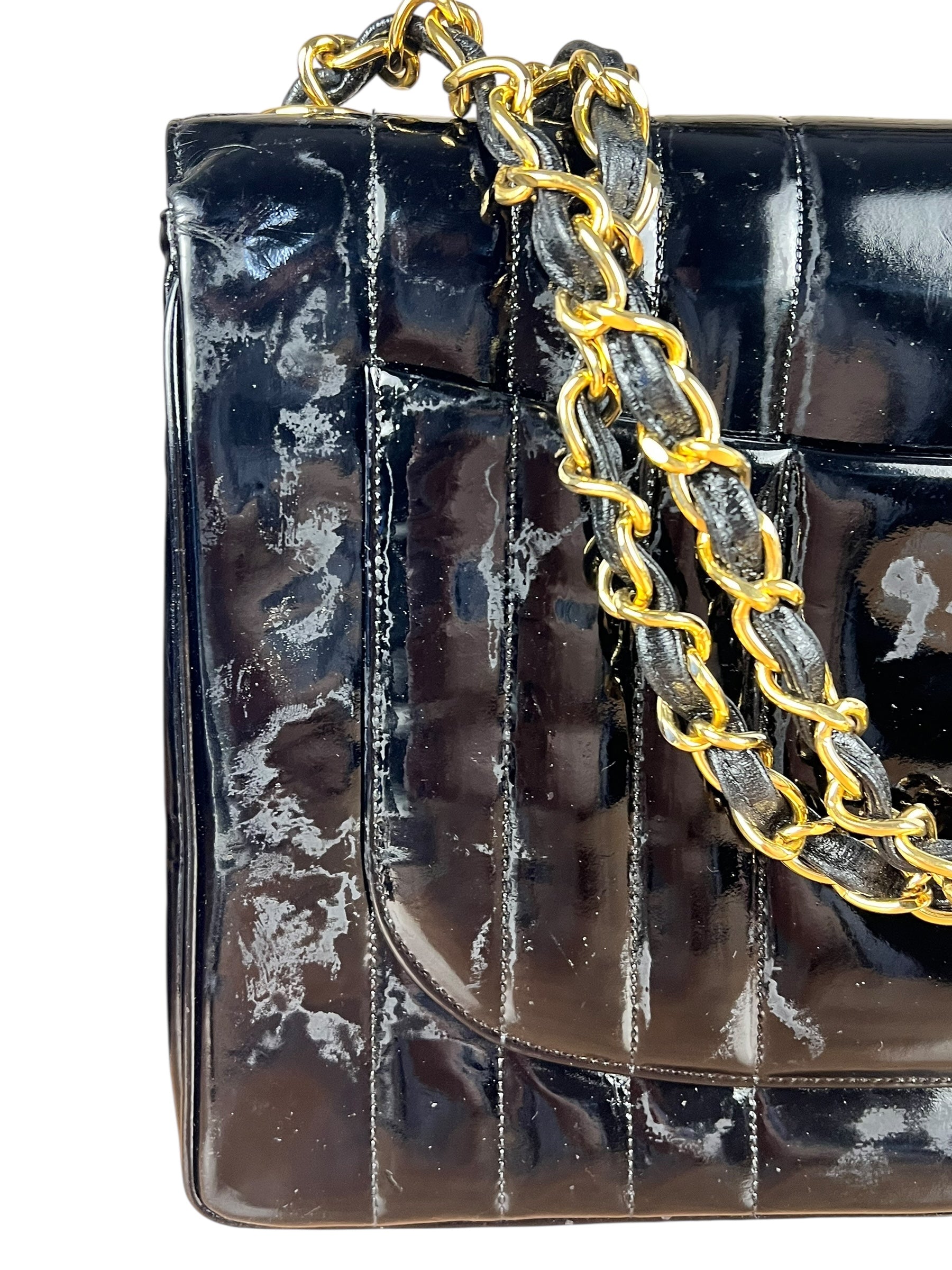 Chanel Mademoiselle Vertical Quilt Single Flap Bag 1994