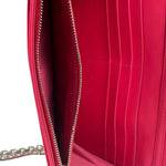 Christian Dior Pink Quilted Lambskin Lady Dior Wallet On Chain