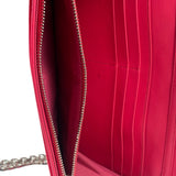 Christian Dior Pink Quilted Lambskin Lady Dior Wallet On Chain