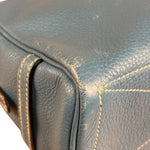 Hermes Blue Leather Cosmetic Pouch
