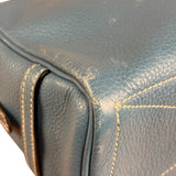 Hermes Blue Leather Cosmetic Pouch