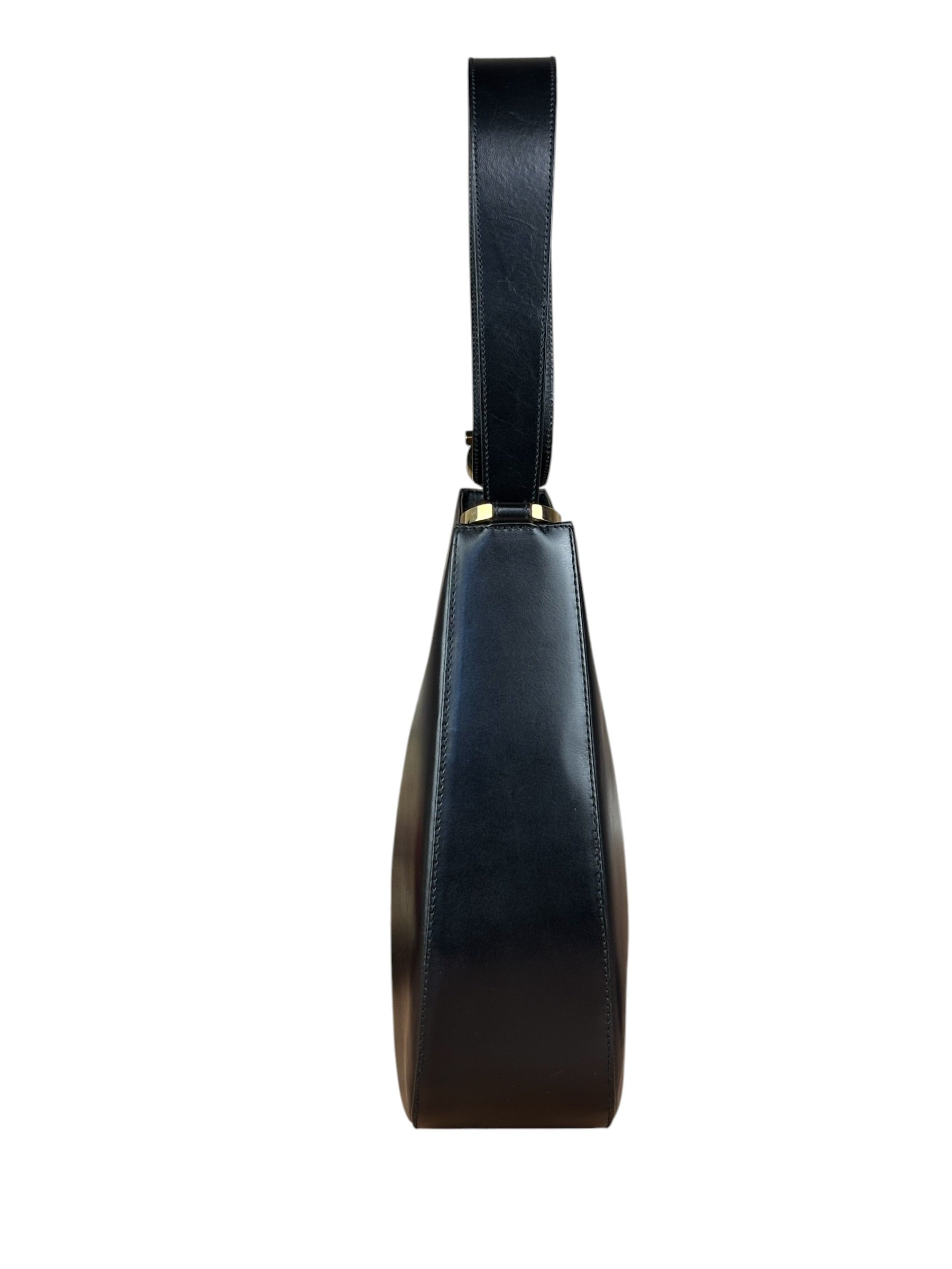 Salvatore Ferragamo Black Leather Hobo Bag