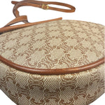 Celine Vintage Beige Leather Trim Macadam Mini Crossbody