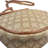 Celine Vintage Beige Leather Trim Macadam Mini Crossbody