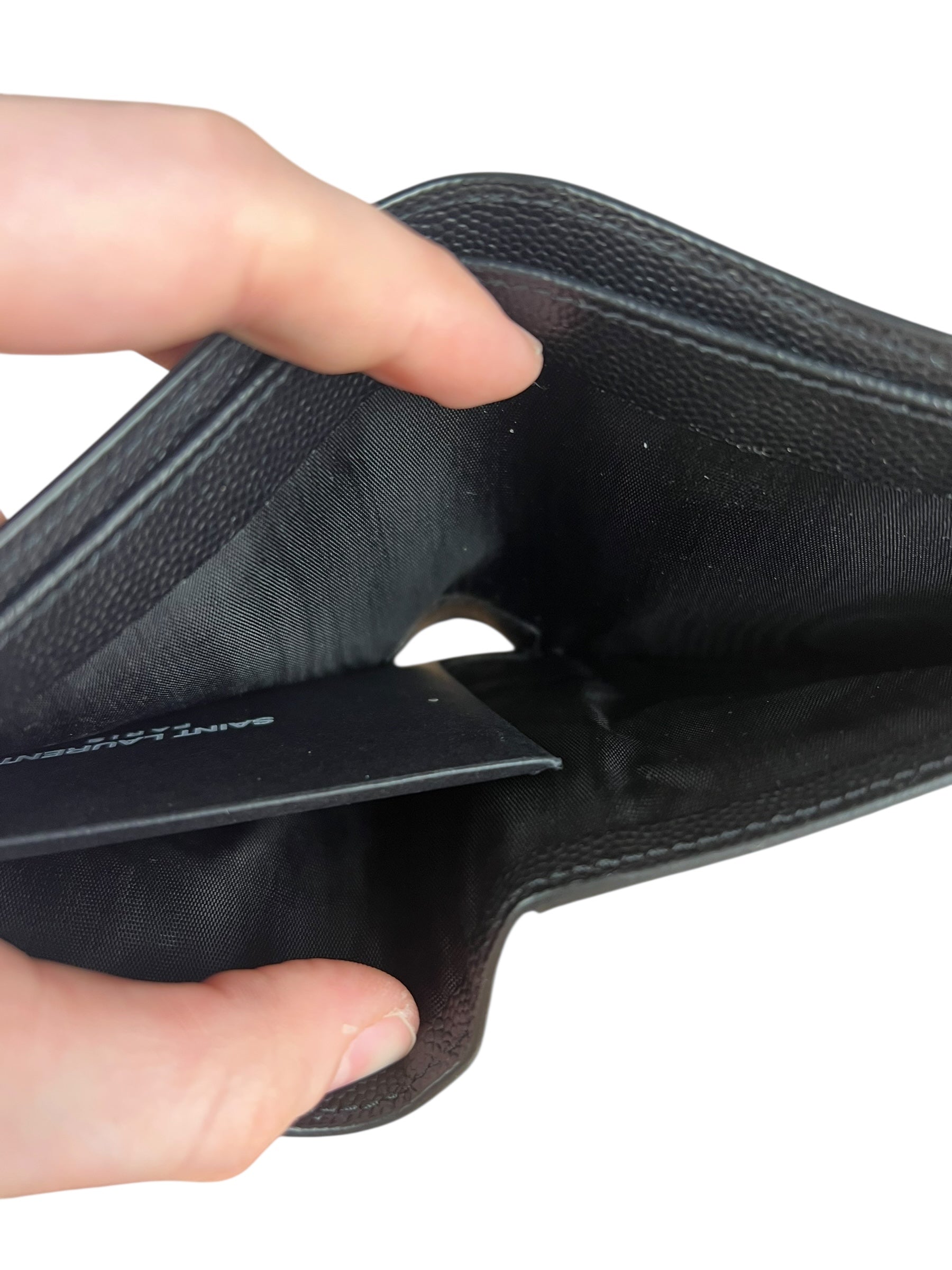 Yves Saint Laurent Leather Bi-Fold Wallet Black