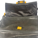 Fendi Shiny Black Suede Small Baguette