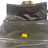 Fendi Shiny Black Suede Small Baguette