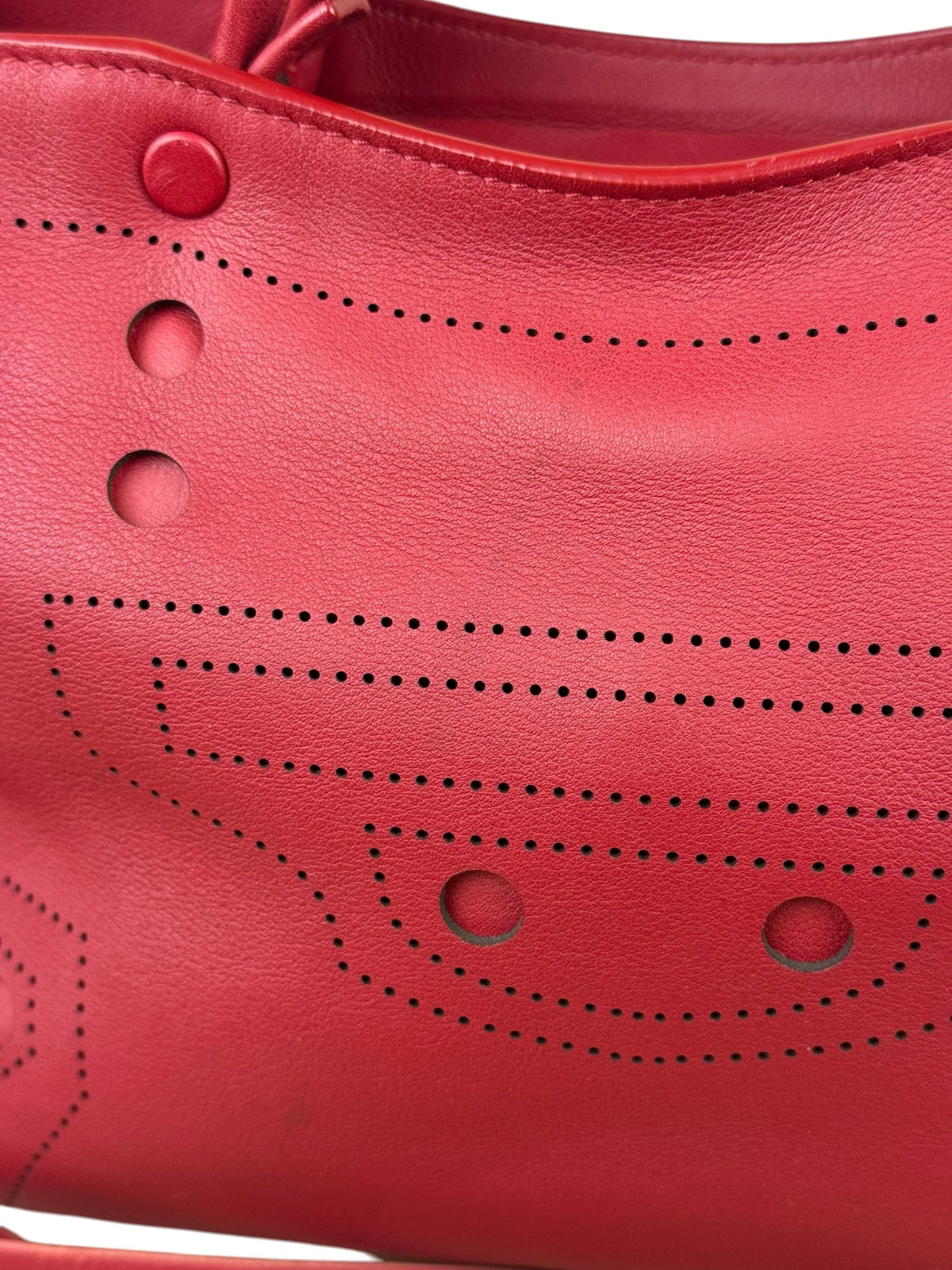 Balenciaga Red Leather Blackout City Two-Way Bag