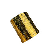 Chanel Vintage Gold CC Print Cuff Bracelet