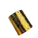 Chanel Vintage Gold CC Print Cuff Bracelet