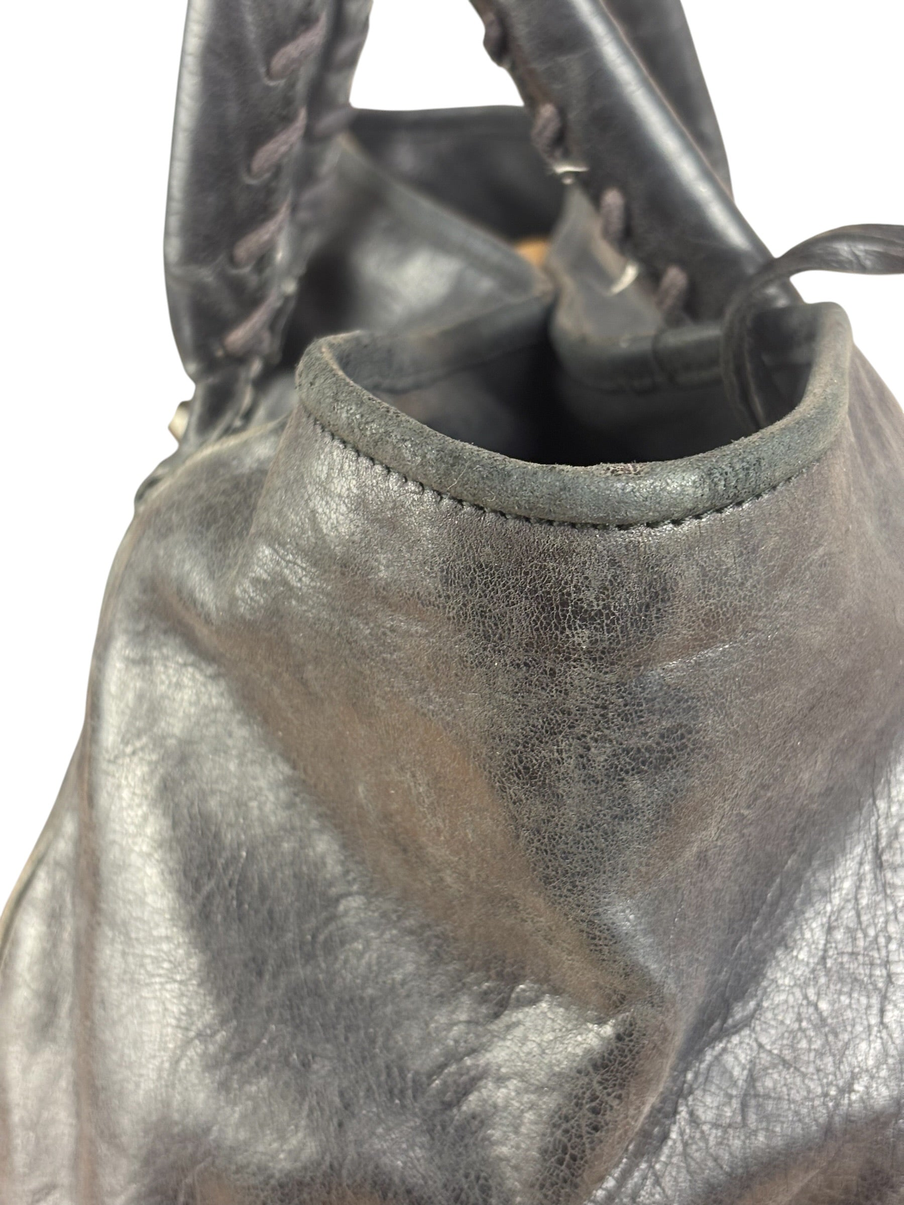 Balenciaga Vintage Black Leather Classic Sunday Tote Bag