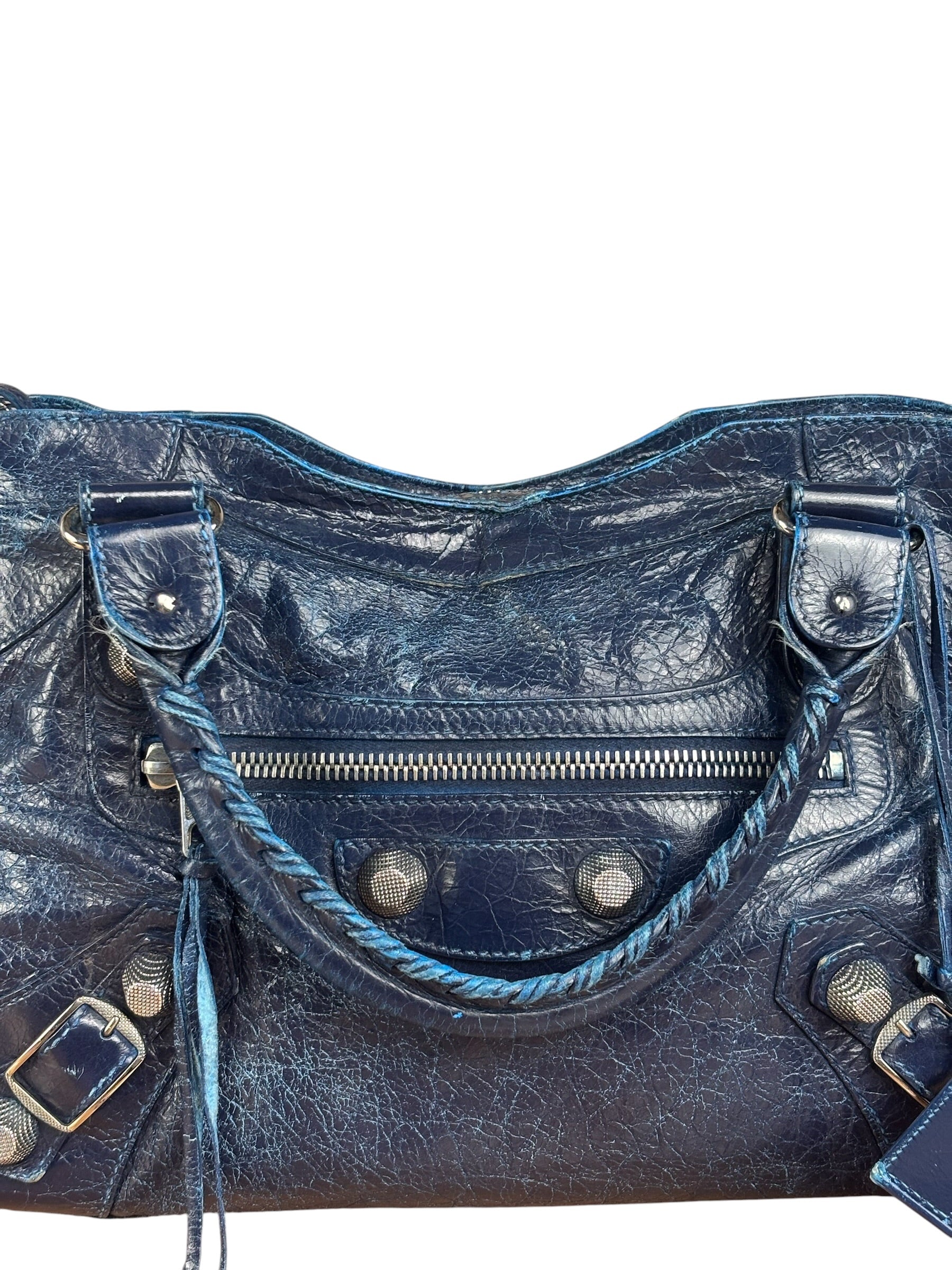 Balenciaga Navy Blue Giant Hardware City Bag