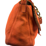 Fendi Vintage Peachy Suede/Leather Forever Flap Mamma Baguette