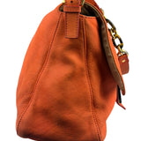 Fendi Vintage Peachy Suede/Leather Forever Flap Mamma Baguette