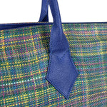 Vivienne Westwood Blue/Green Woven Plaid Saturn Shoulder Bag