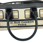 Chanel Cream Leather Coated Canvas Le Train Boston Bag 2006