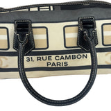 Chanel Cream Leather Coated Canvas Le Train Boston Bag 2006
