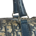 Christian Dior Vintage Navy Blue Trotter Oblique Bowling Boston Hand Bag
