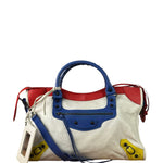 Balenciaga White Multicolor Moto 2Way City Bag
