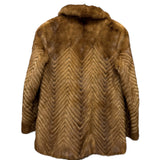 Vintage Light Brown Chevron Mink Fur Coat