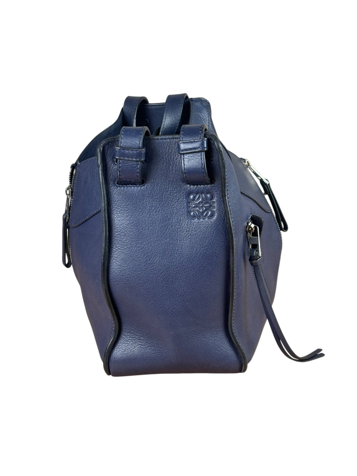 Loewe Navy Leather Hammock Shoulder Bag
