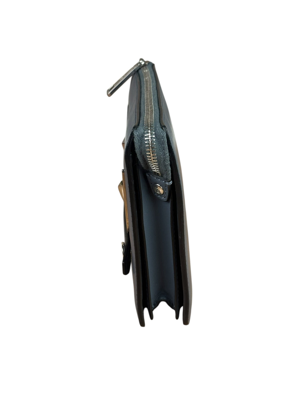 Fendi Grey Leather Monster Eyes Clutch