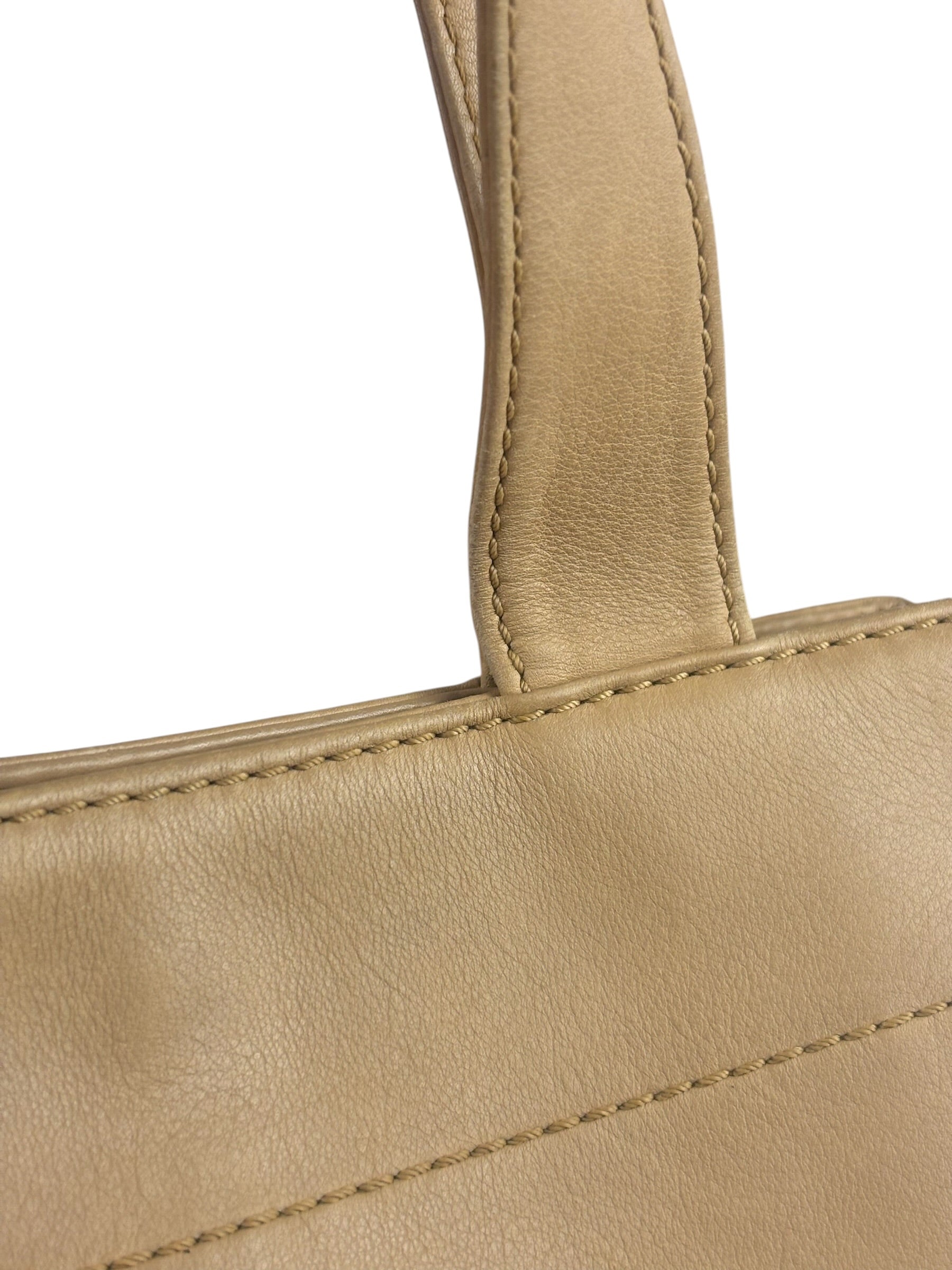 Chanel Turnlock CC Tan Leather Tote 2002