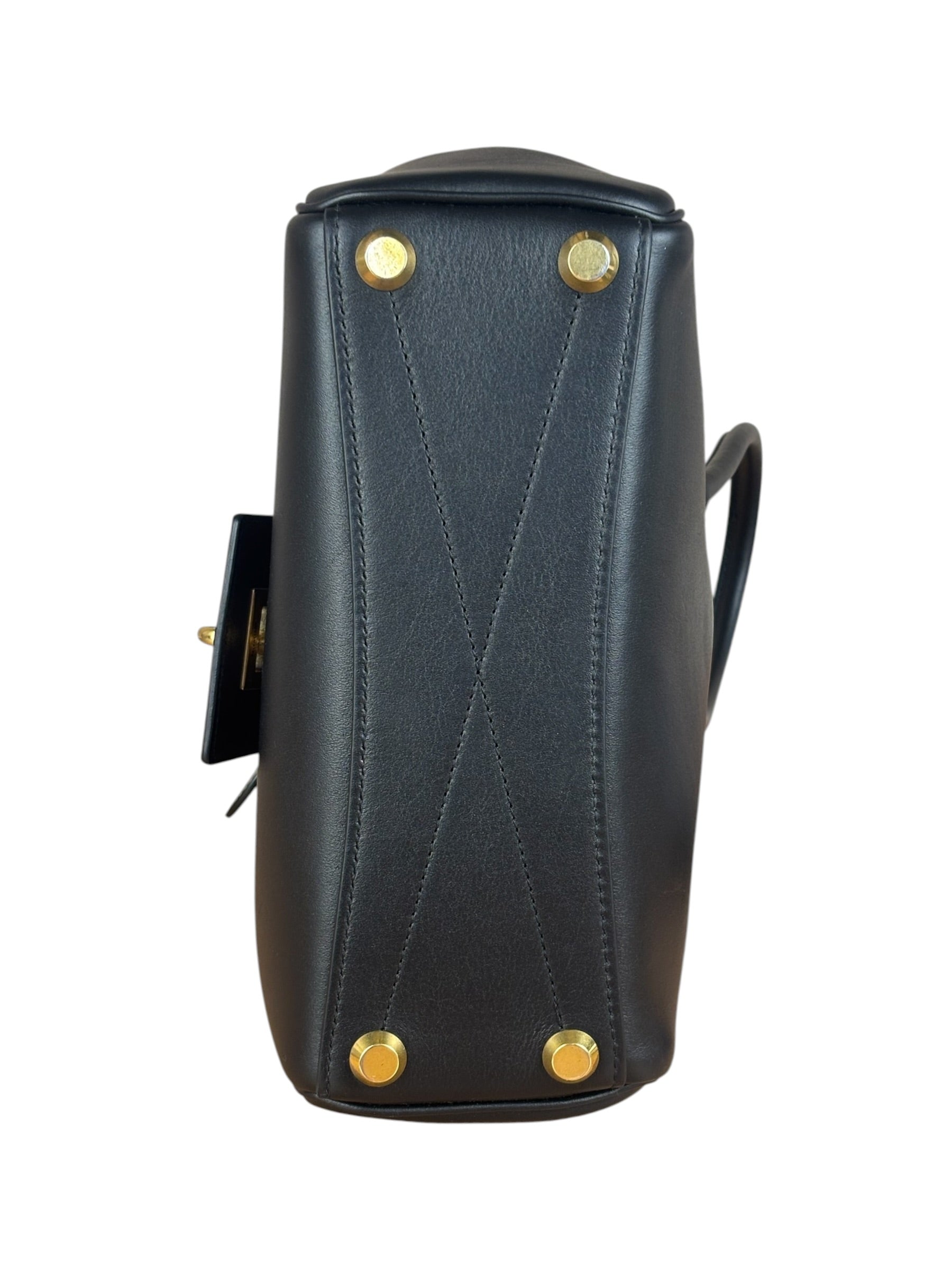 Balenciaga Black Leather Mini Bel Air Carry All Two-Way Bag