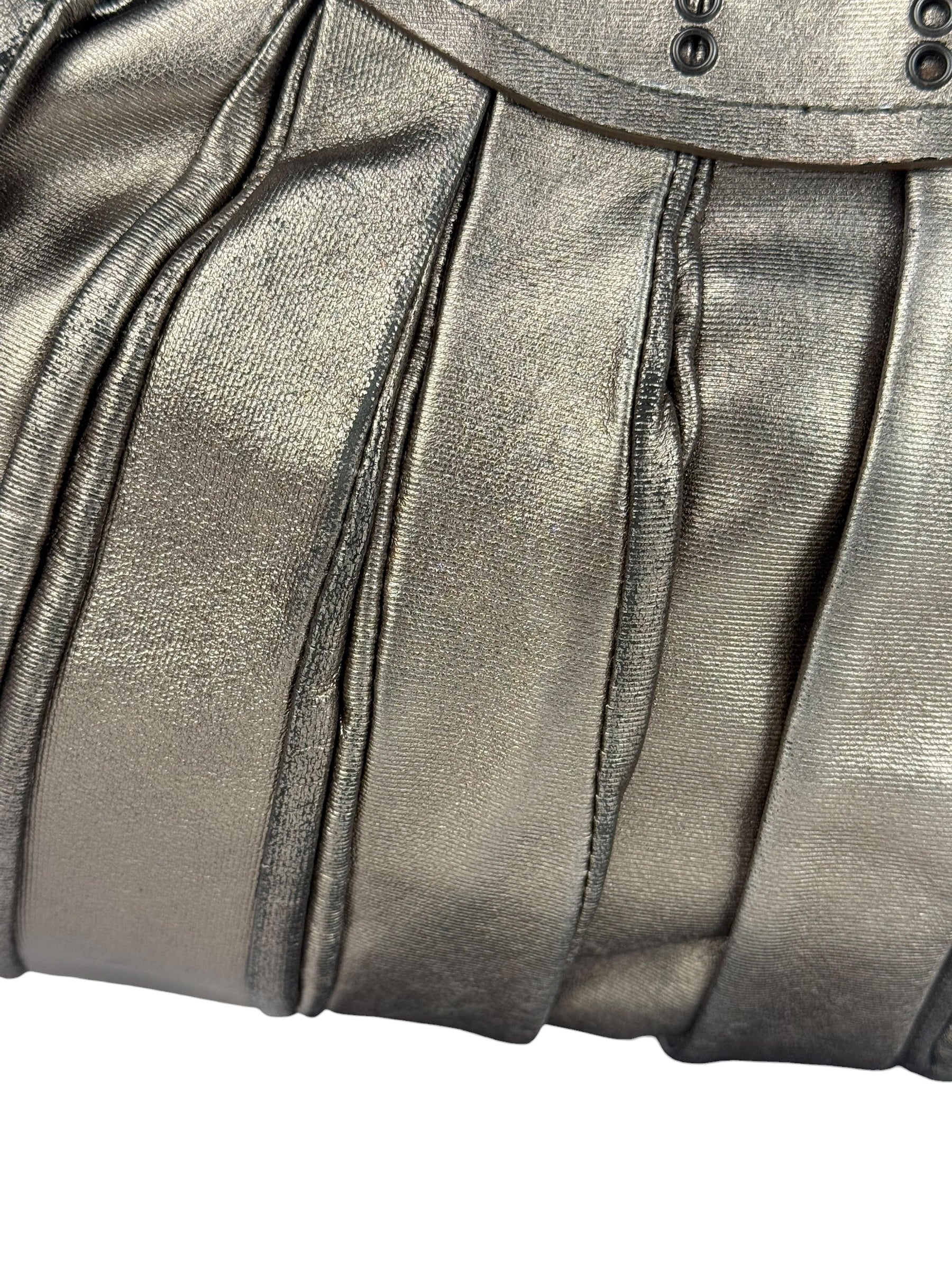 Bottega Veneta Metallic Pleated Shoulder Bag