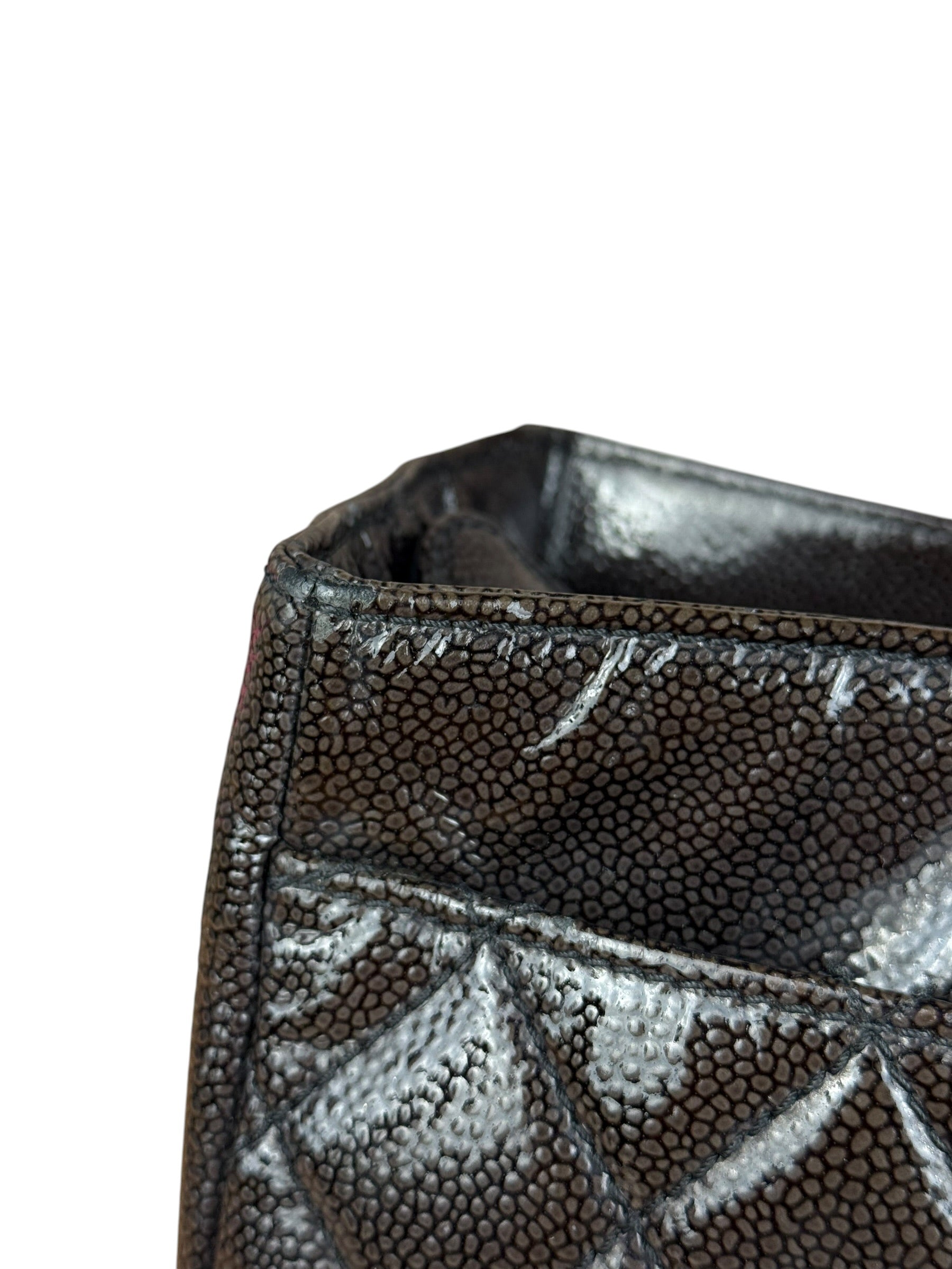 Chanel Black/Grey Textured Patent 2.55 Reissue Chain Tote