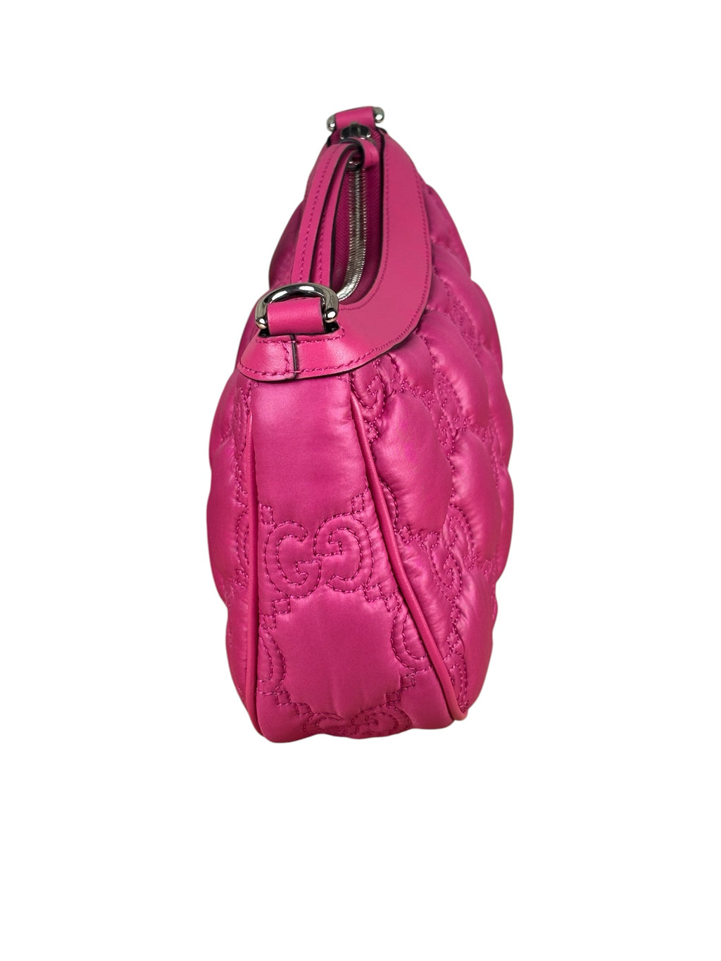 Gucci Pink Leather Trim/Nylon GG Matelasse Shoulder Bag