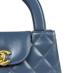 Chanel Blue Quilted Calfskin Nano Kelly Shopper Two-Way Bag 2023