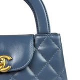 Chanel Blue Quilted Calfskin Nano Kelly Shopper Two-Way Bag 2023