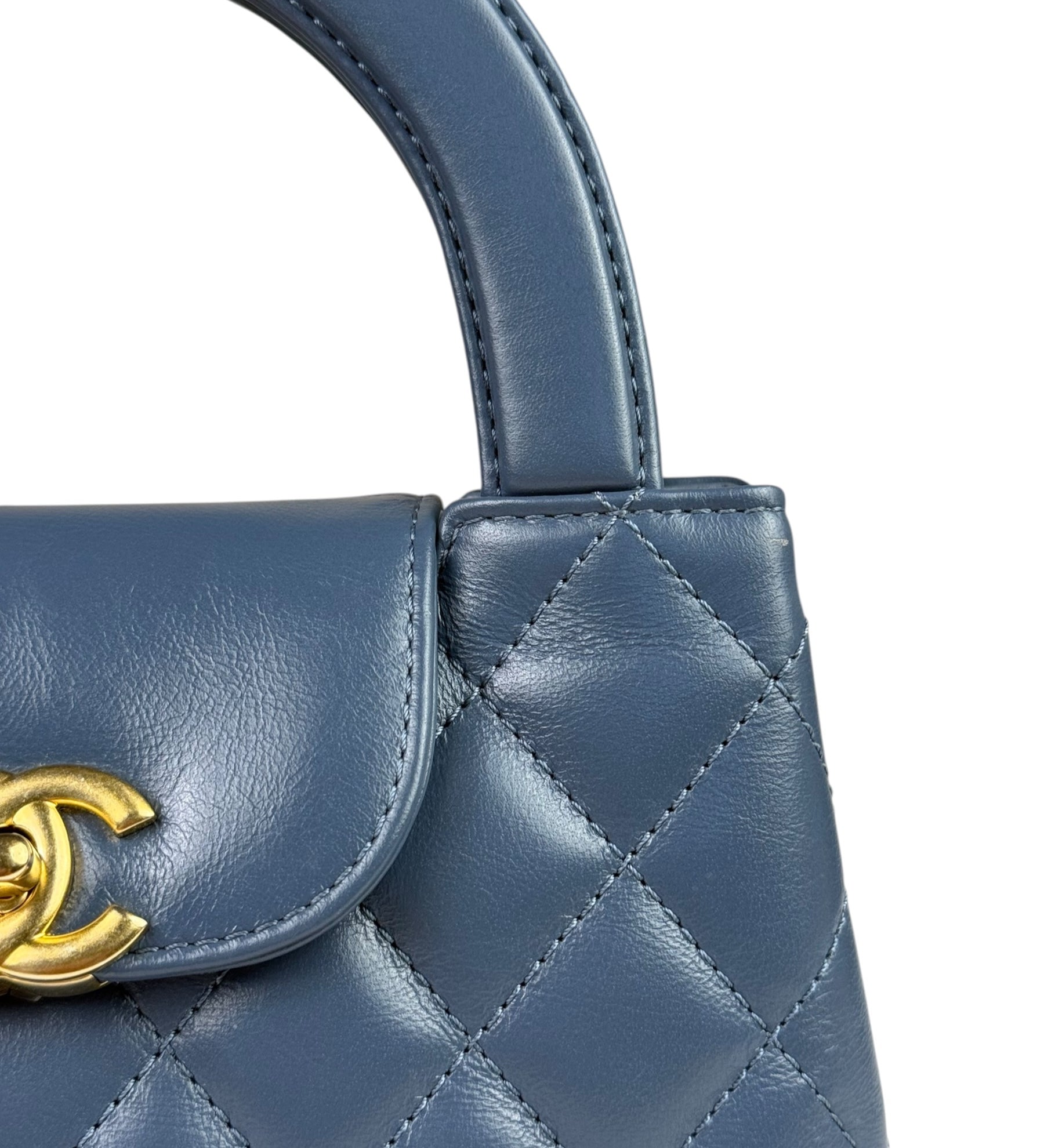 Chanel Blue Quilted Calfskin Nano Kelly Shopper Two-Way Bag 2023