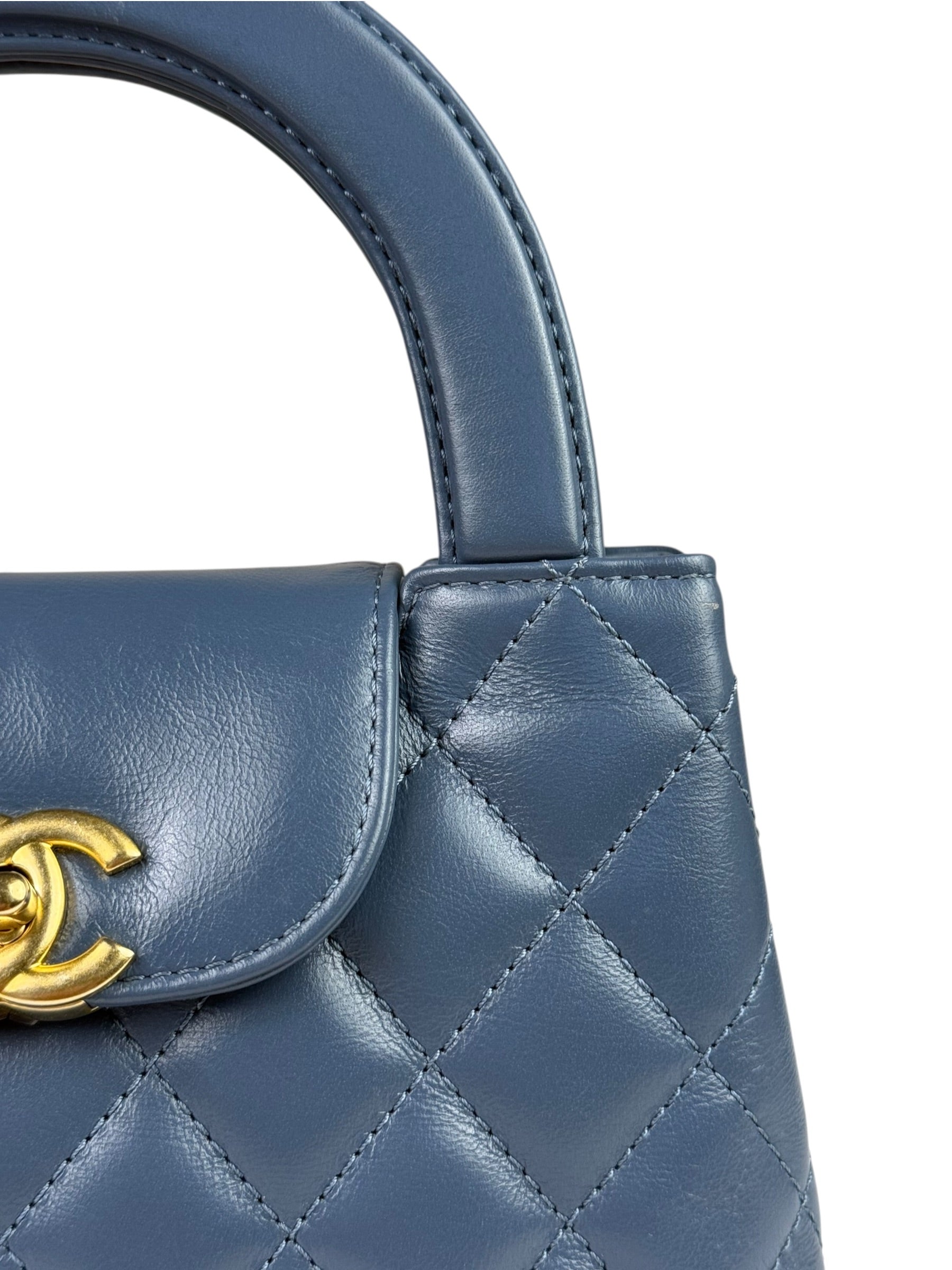 Chanel Blue Quilted Calfskin Nano Kelly Shopper Two-Way Bag 2023