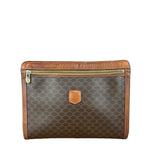 Celine Brown Leather Macadam Clutch