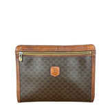 Celine Brown Leather Macadam Clutch