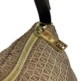 Fendi Brown Leather Trim Zucca Mamma Forever Baguette