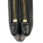 Coach Black Pebbled Leather Dual Zip Wristlet Wallet