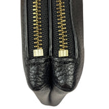Coach Black Pebbled Leather Dual Zip Wristlet Wallet