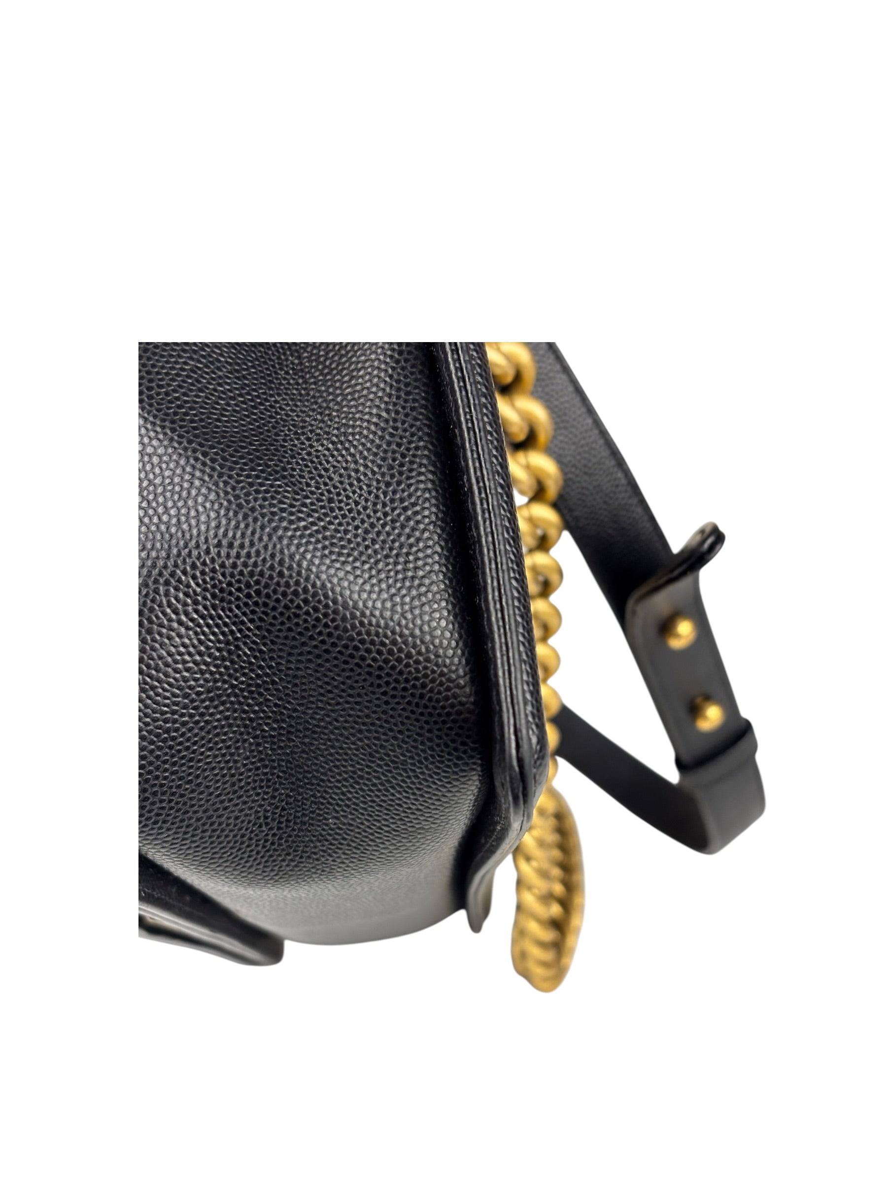 Chanel Black Caviar Leather Boy Bag