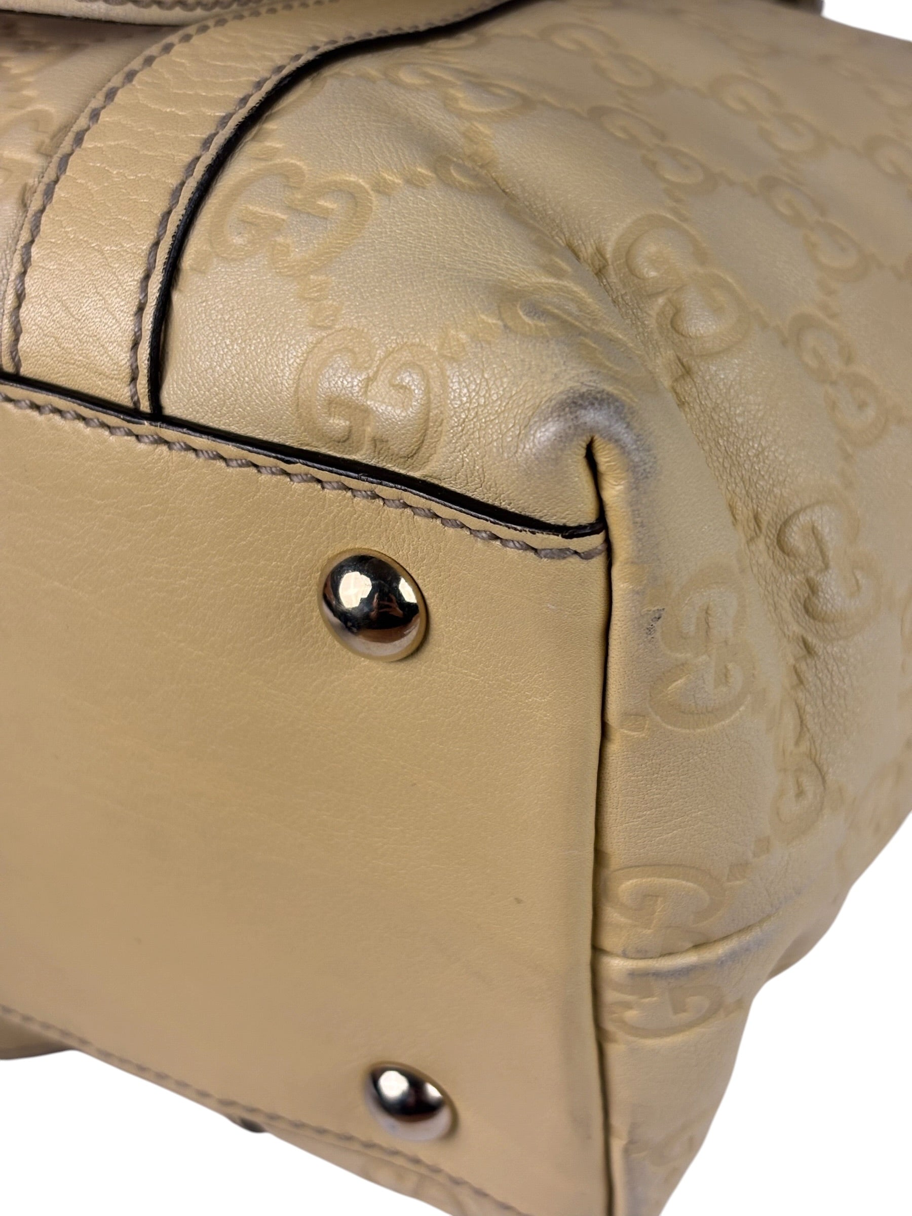 Gucci Yellow Leather GG Abbey Shoulder Bag