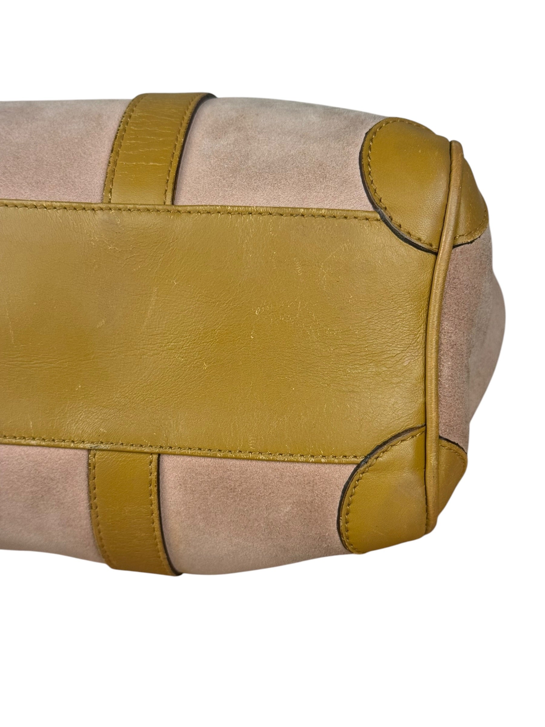 Gucci Vintage Pink Suede Mini Boston Handbag