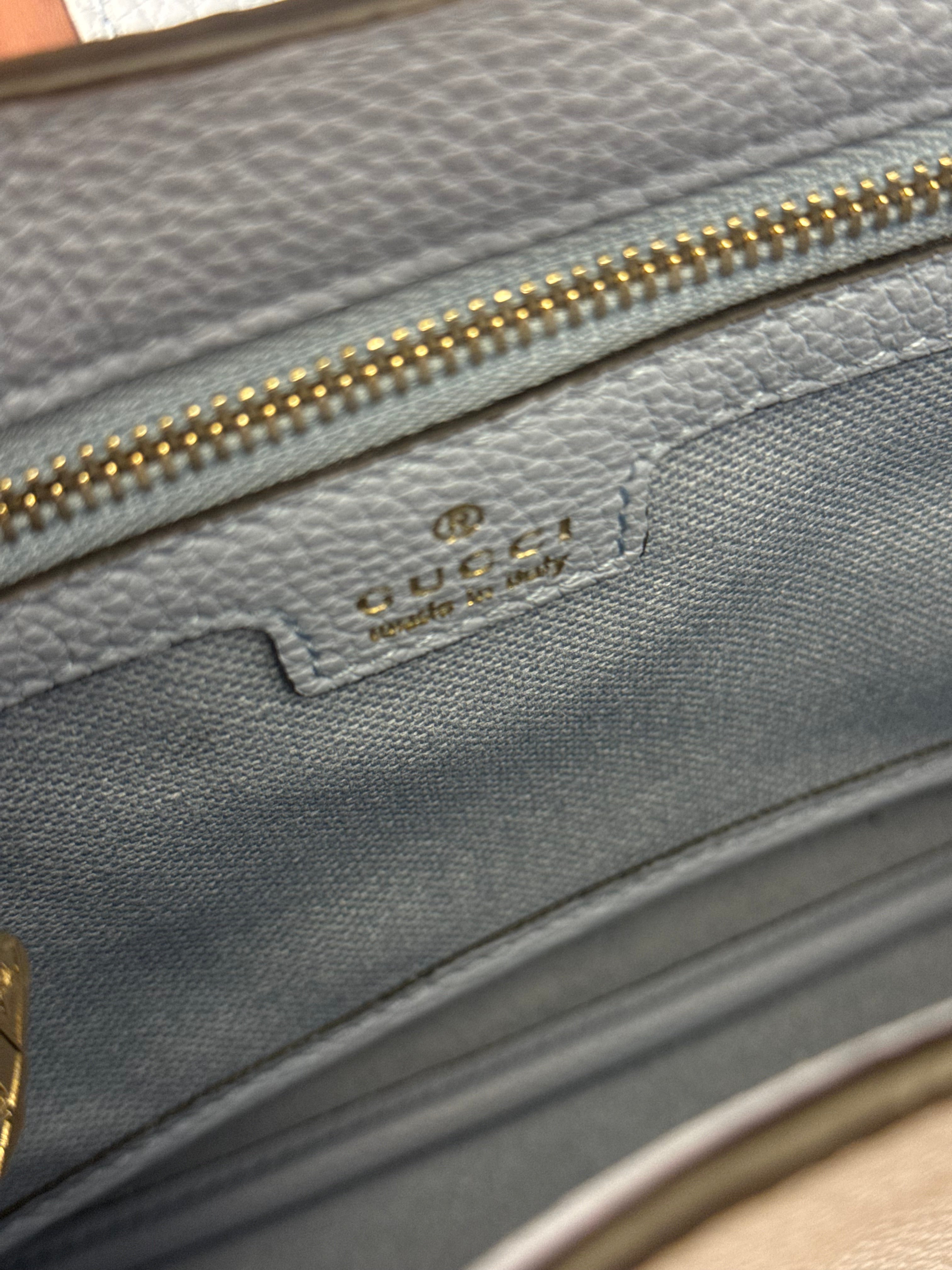 Gucci Jackie 1961 Hobo Bag Light Blue Grained Leather