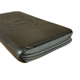 Chanel Caviar Leather Grey Zip Wallet