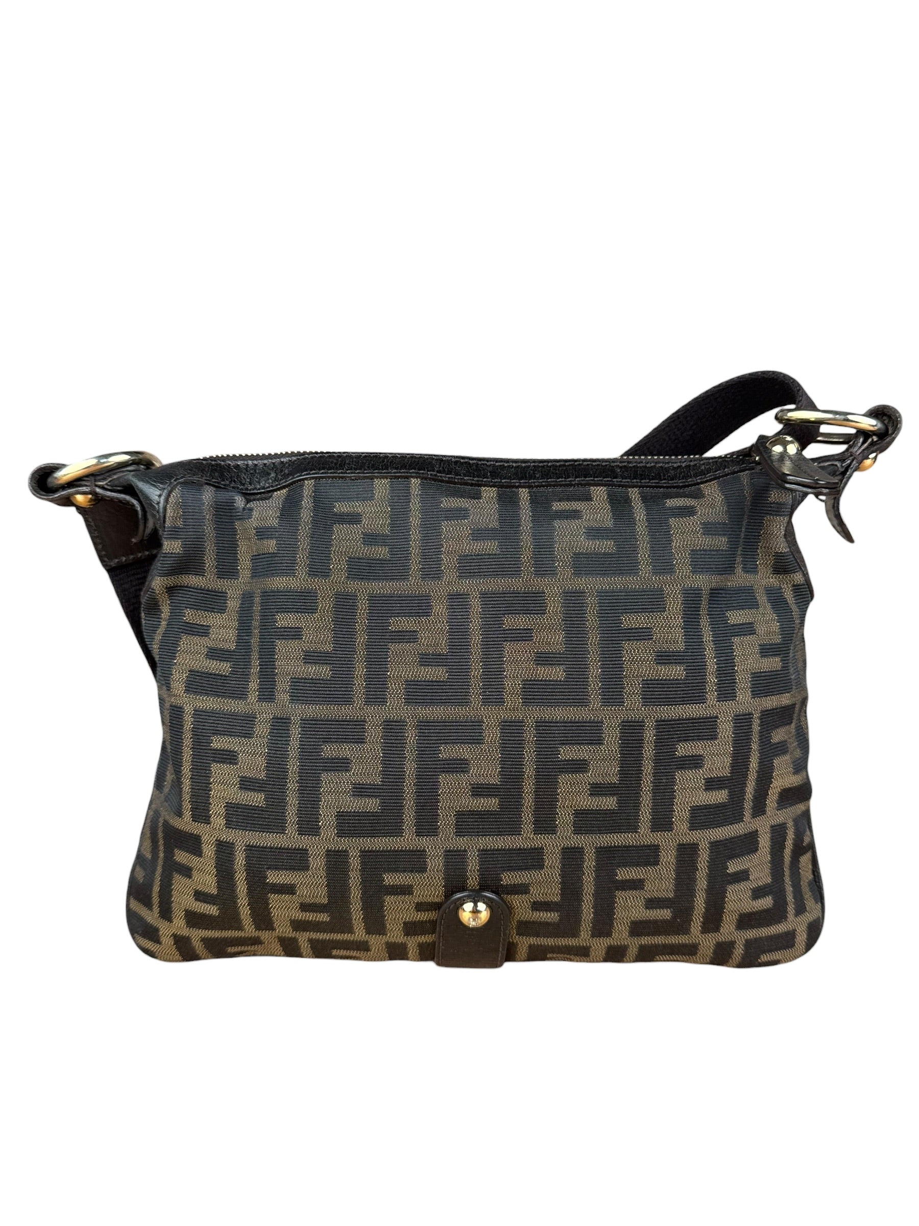 Fendi Vintage Zucca Pattern Canvas Shoulder Bag