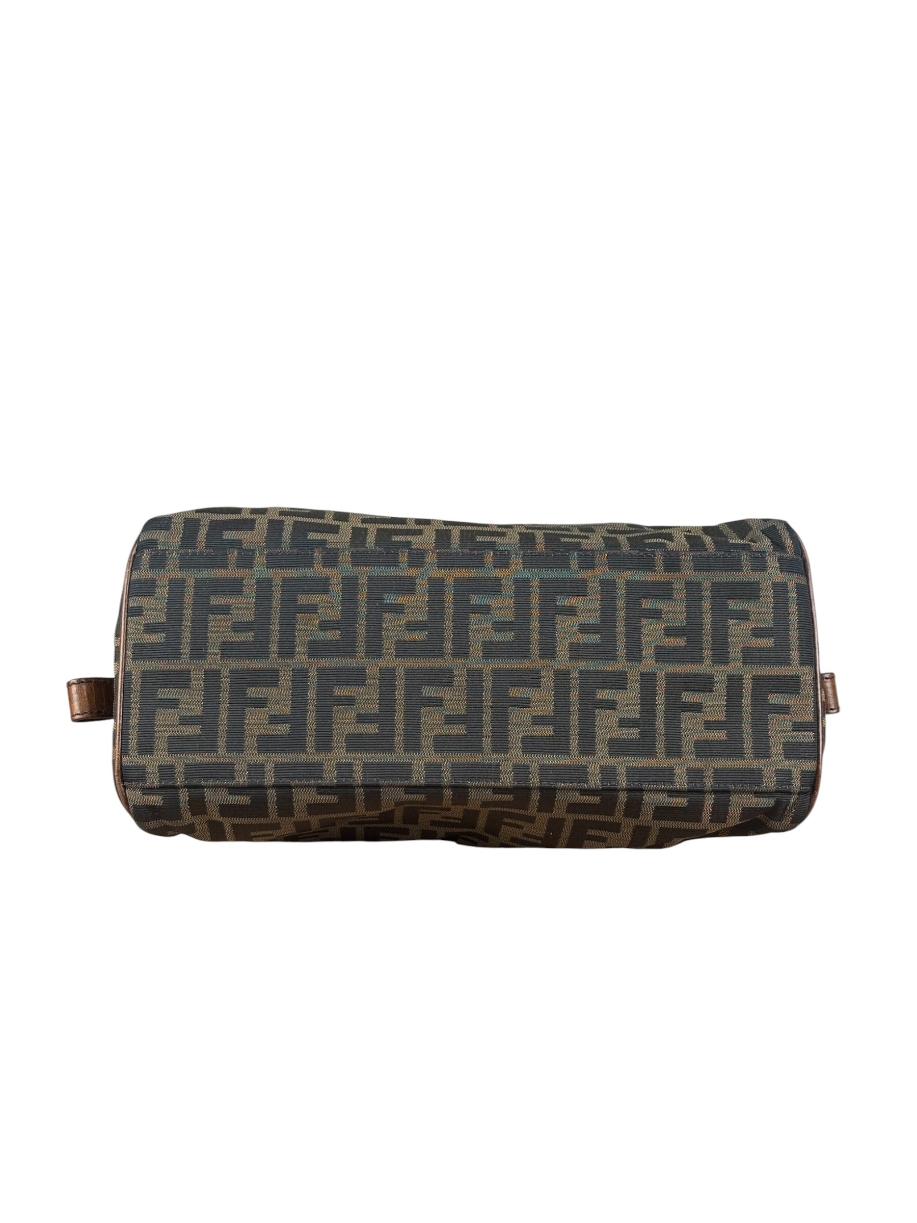 Fendi Vintage Leather Trim Zucca Etnico/Du Jour Tote Bga