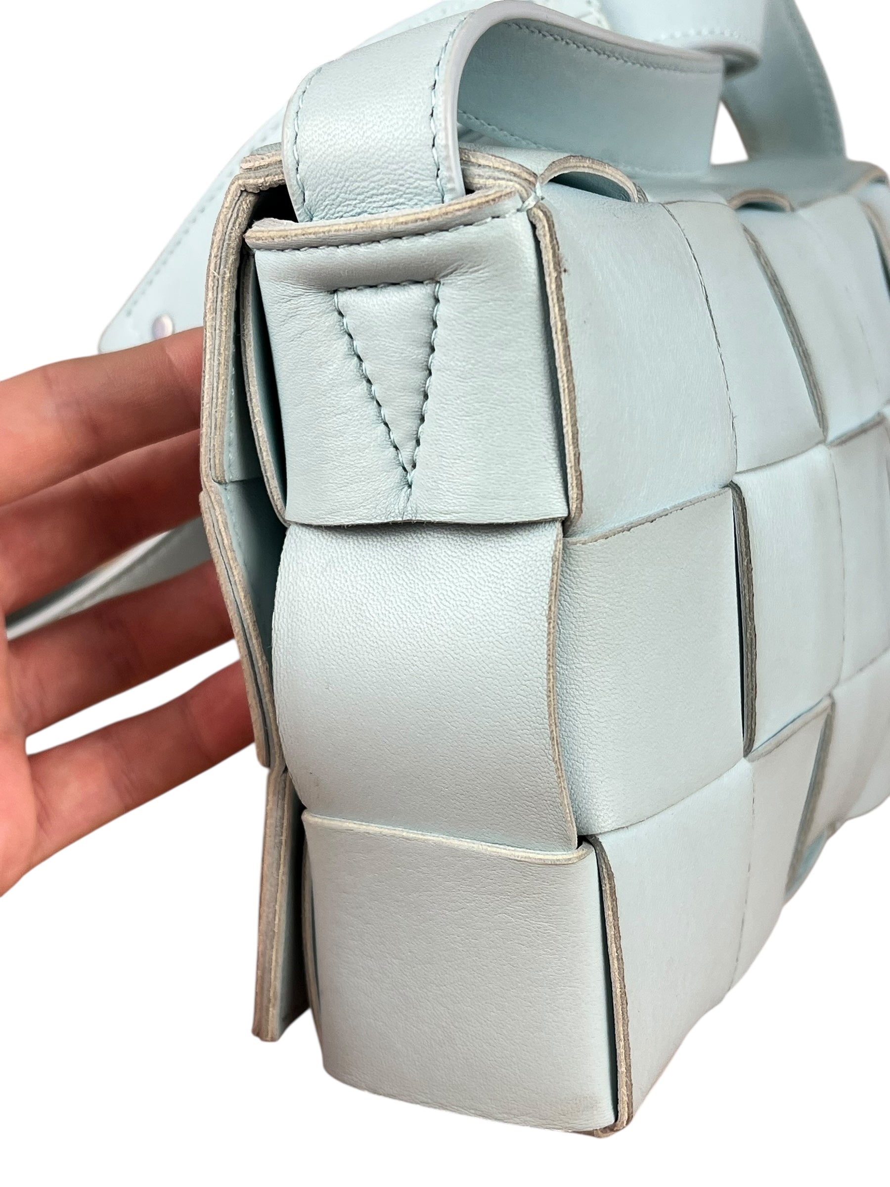 Bottega Veneta Intercciato Cassette Glacier Crossbody