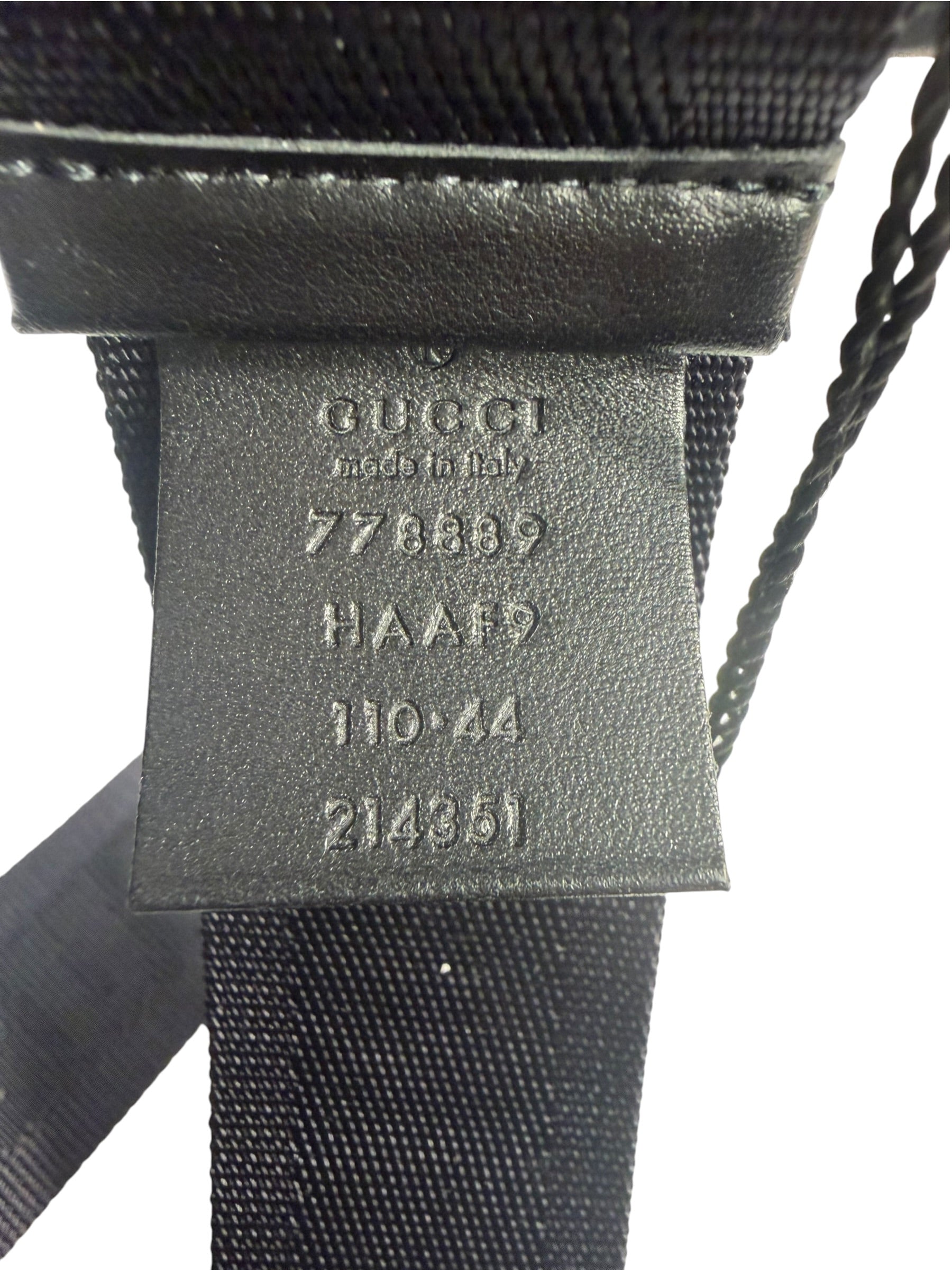 Gucci Purple/Black Leather Trim Nylon Webbing Ladder Lock Belt