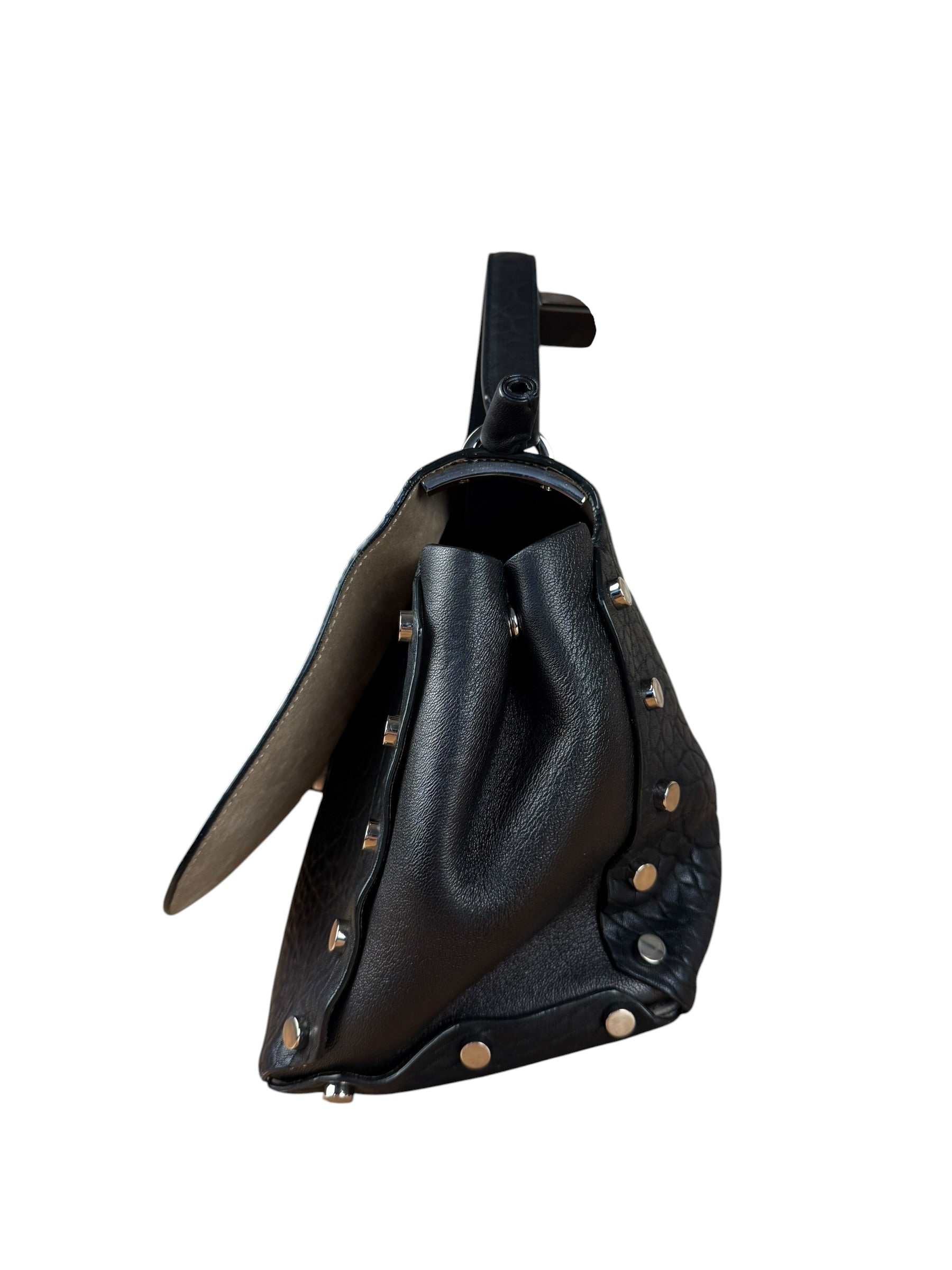 Jimmy Choo Black Leather Lockett Pebble Shoulder/Hand Bag
